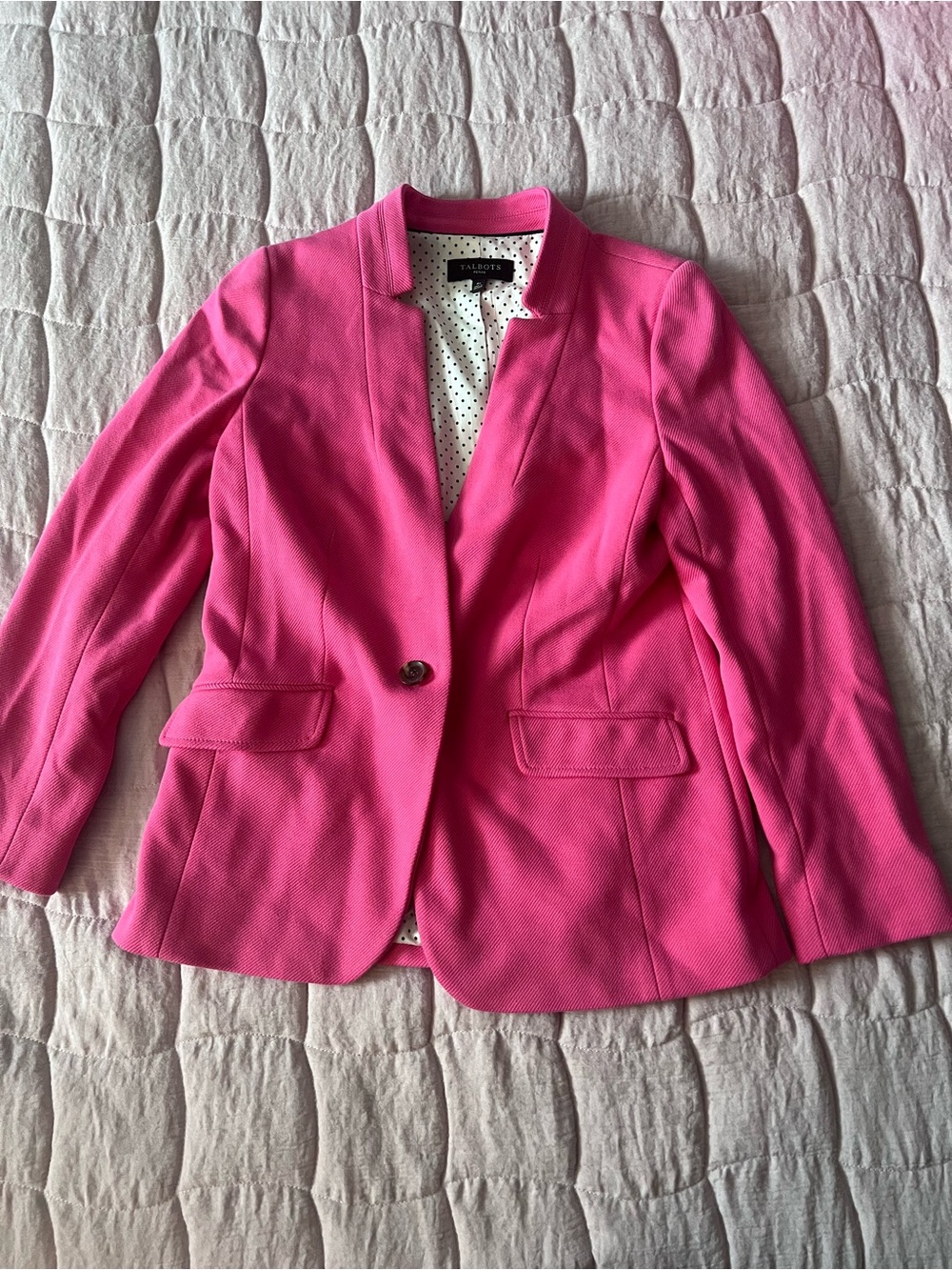 Vibrant pink/fuschia Talbots petite blazer
